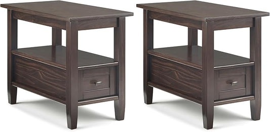 SIMPLIHOME Warm Shaker Solid Wood 14 inch Wide Transitional-Style Narrow Sides by SimpliHome