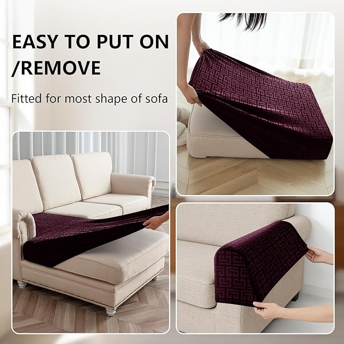 UNBBRRL 10 Pieces Stretch Sofa Cushion Covers - Image 4
