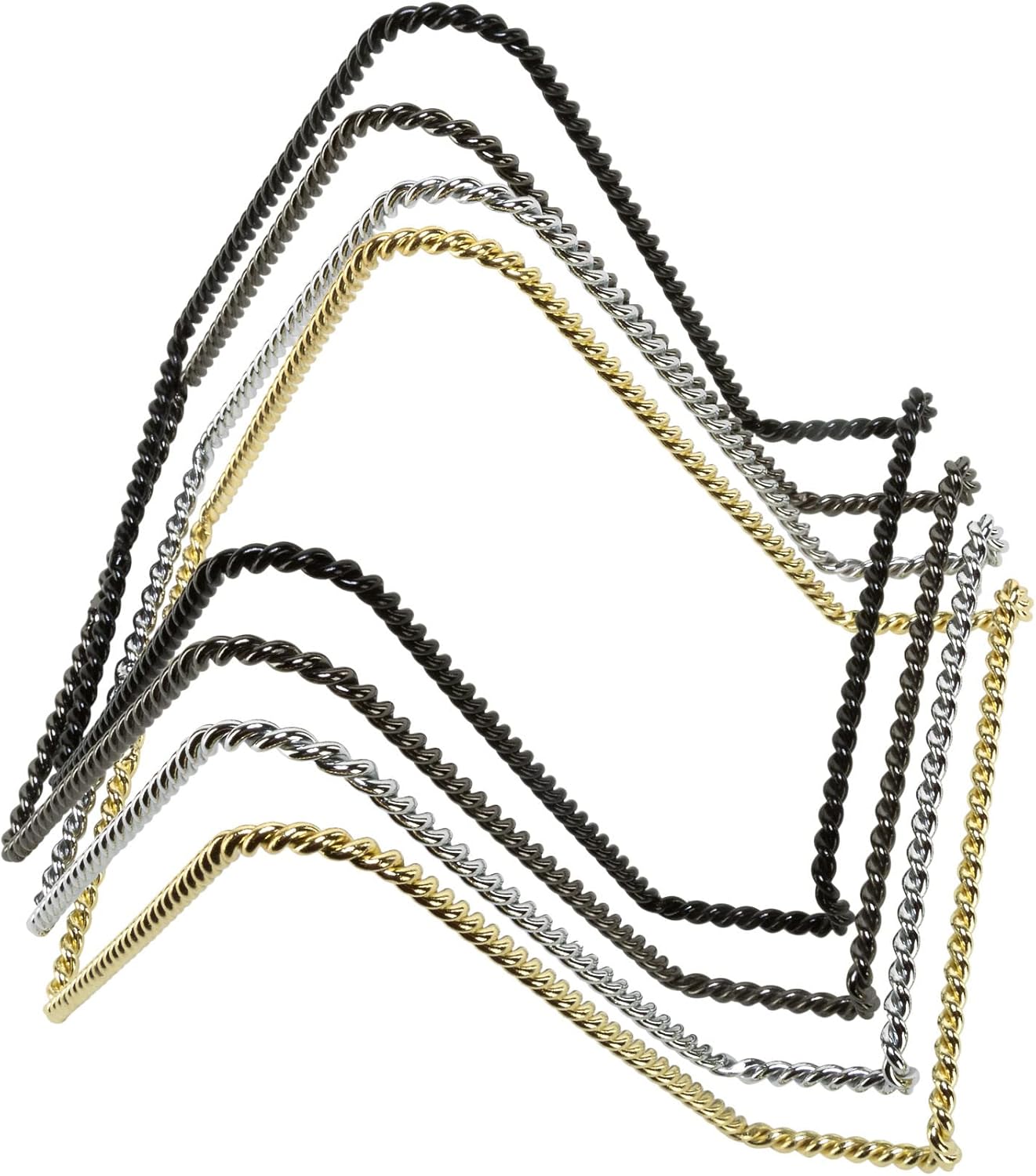 TRIPAR Decorative Twisted Wire Stand, Chrome Display (6 Inch Depth) Tabletop Easel Sleek & Modern Look - Perfect for Books, Plates, Photos & More