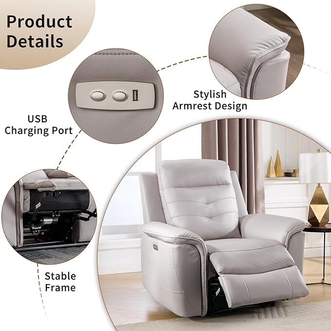 ANJ Oversized Power Reclining Loveseat Sofa Set of 2 - Image 4