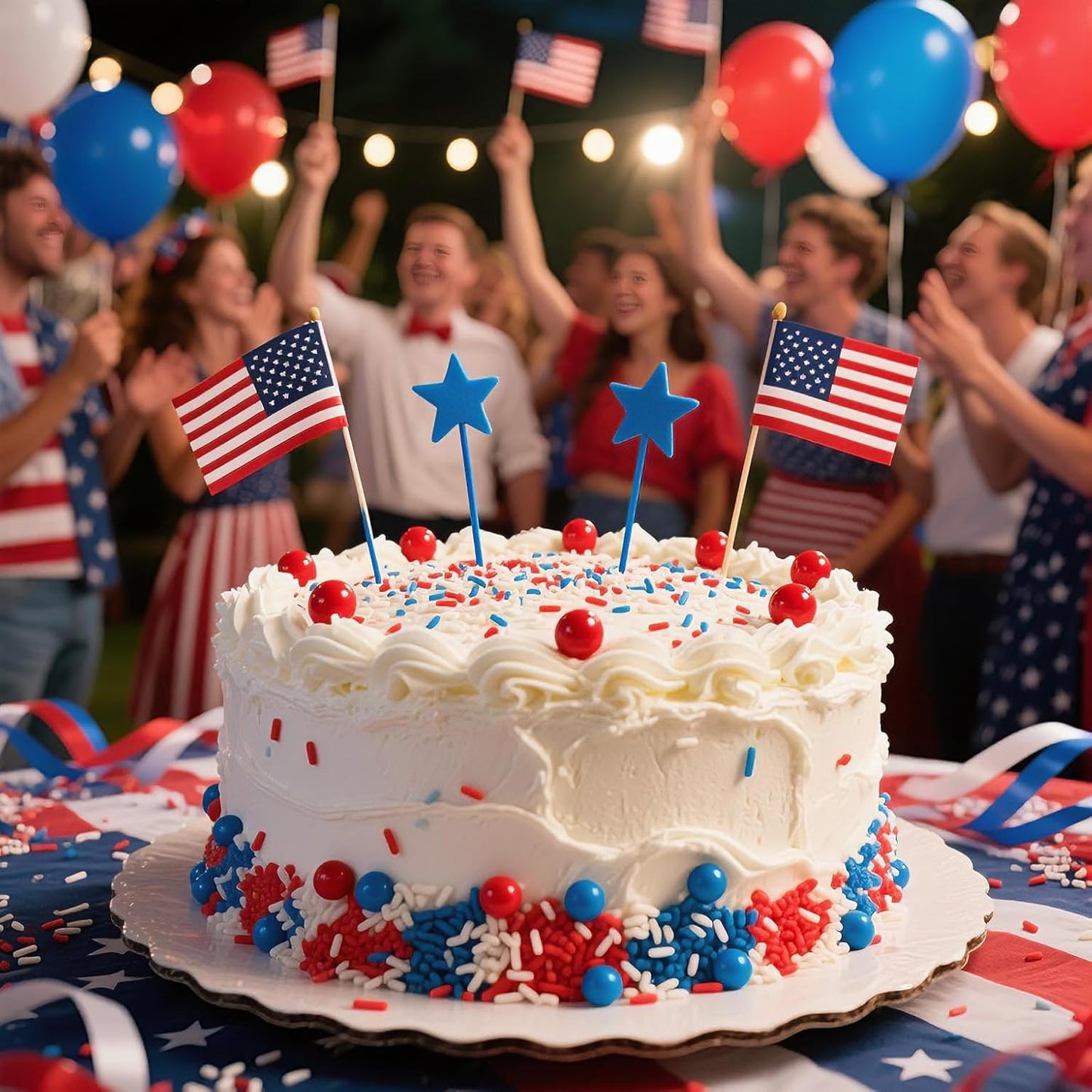 Patriotic Sprinkles, 4th of July, Edible Red Blue Sprinkles for Cupcakes Cake Decorating, 160g/5.64oz, Cake Decorations, Baking Ice Cream Toppings