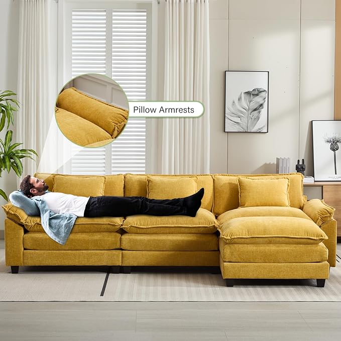 Oprisen 120" Modular Sectional Sofa, Comfy Cloud Couch Sectional Sofa - Image 5