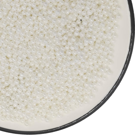Edible White Pearl Sugar Sprinkles 3.9 oz, 4mm Candy Pearls Ideal for Baking, Cake and Cupcake Toppers, Cookie Decoration, Ice Cream Topping, Wedding Shower Valentines Halloween Christmas