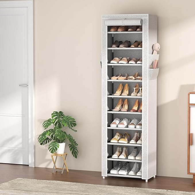 VTRIN Vertical Narrow Shoe Rack Organizer Tall Shoe Rack - Image 2