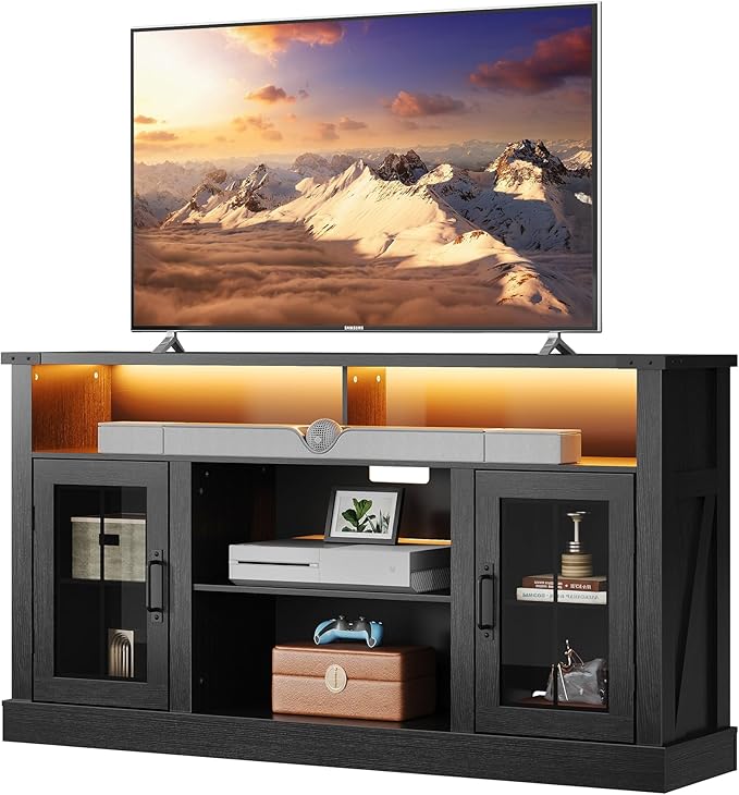 WLIVE Farmhouse TV Stand for 65 Inch TV, Tall Entertainment Center - Image 9