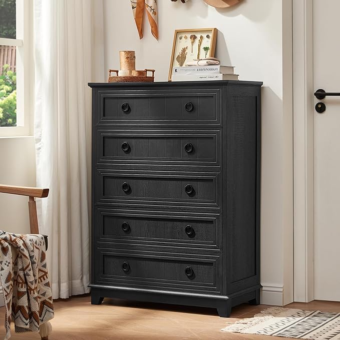 Joaxswe Farmhouse 5 Drawer Dresser - Image 6