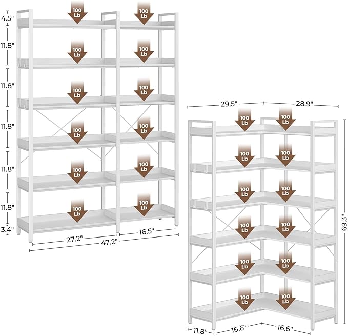 Rolanstar Bookshelf 6 Tier - Image 3