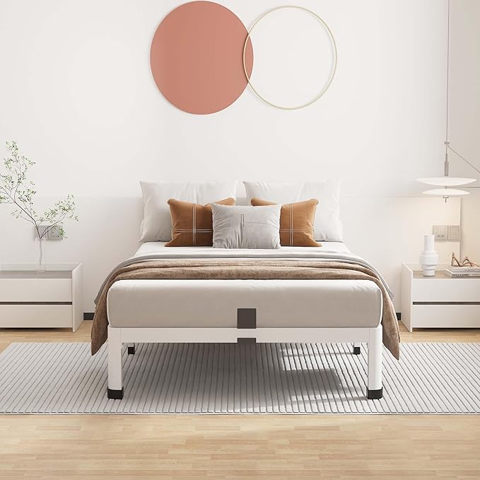 ROIL 7 Inch White Twin Bed Frame - Image 3