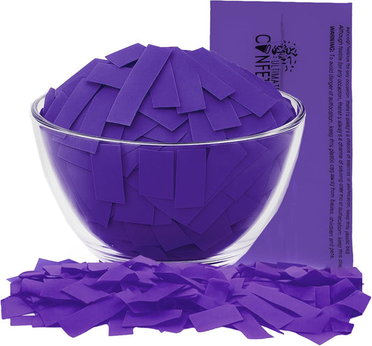 Ultimate Confetti, Purple Biodegradable Confetti - Rectangular Fluttering Tissue Paper Confetti for Cannon and Launcher use – Best for Gender Reveal, Wedding, Parties, and Live Events - 1 lb, 16 oz