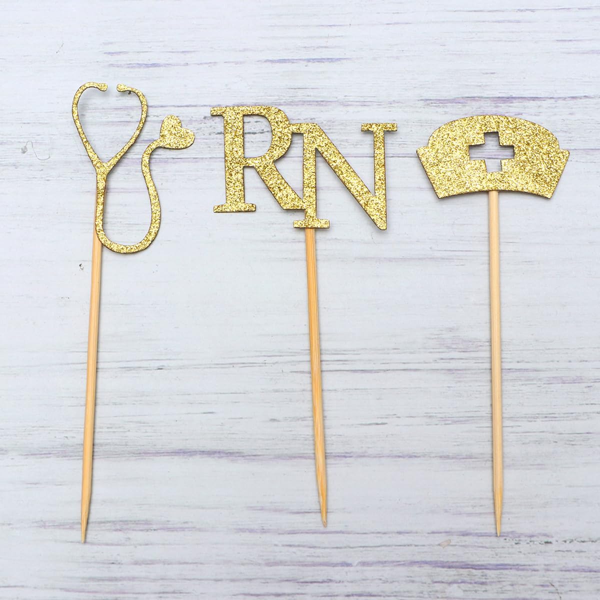 Cupcakes Cupcake Topper 24pcs Cupcake Toppers for Rn Themed Graduation Party Supplies Golden Cupcake Cups
