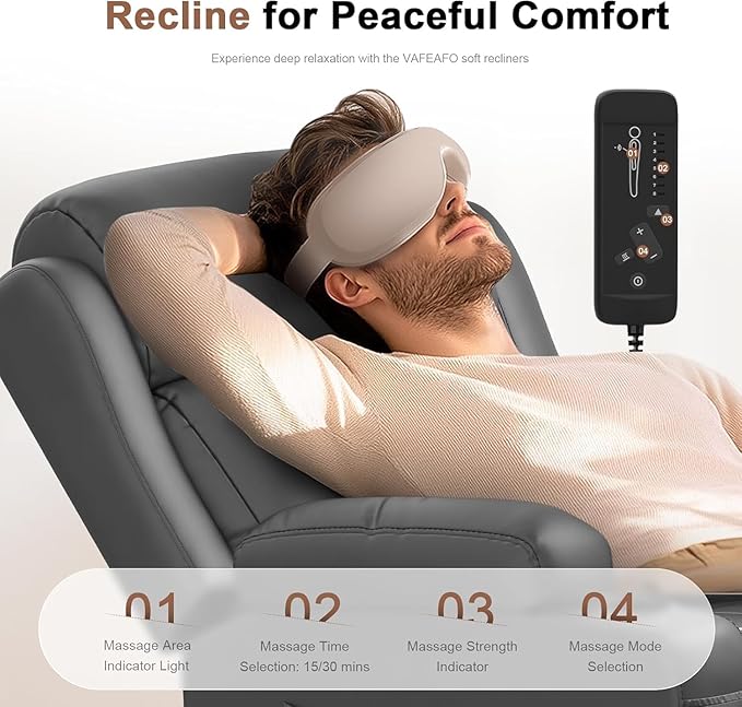 Reclining Loveseat, 55.1" RV PU Leather Wall Hugger Recliner Love Seats Sofa - Image 8