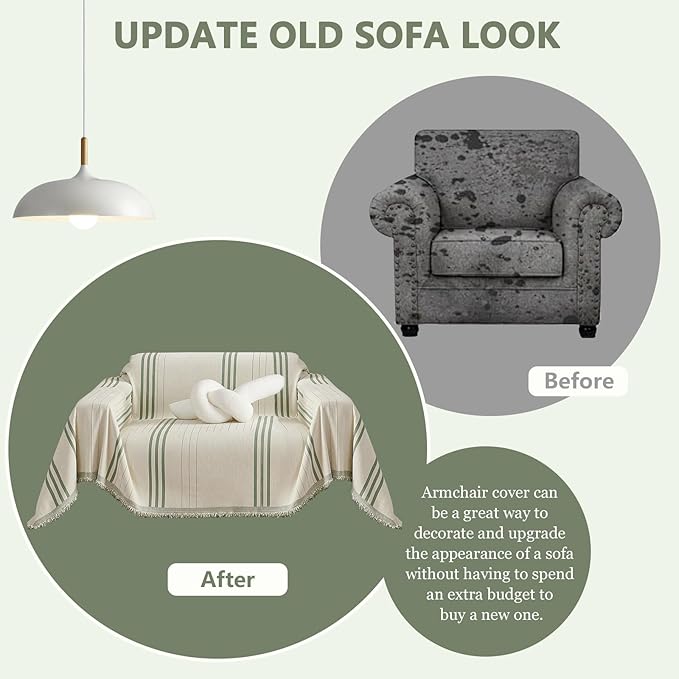 DREAMINGO Chenille Armchair Cover Jacquard Sofa Covers Washable Furniture - Image 2