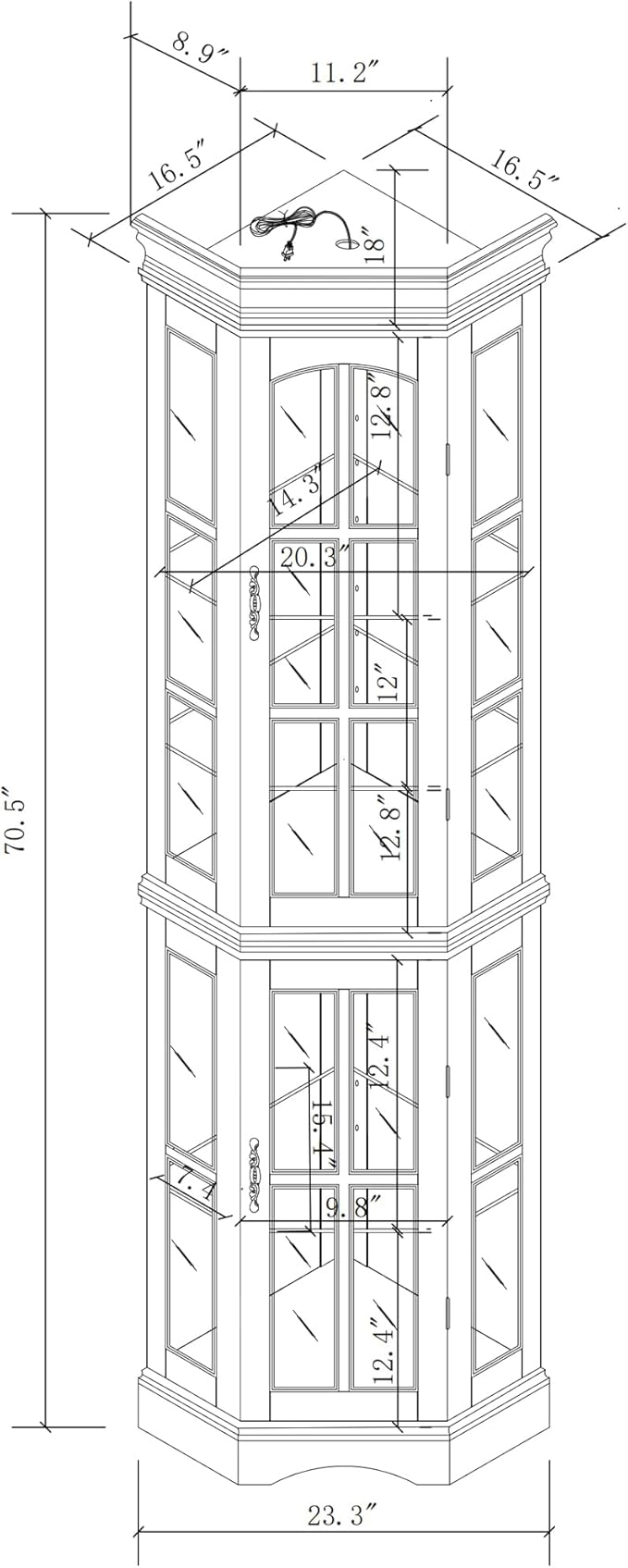 Seeutek Corner Curio Cabinet - Image 2