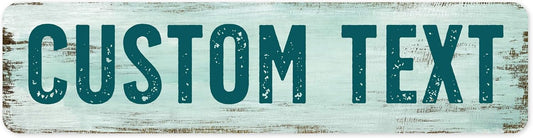 Custom Sign, Custom Street Sign, 11 Font Colors, 13 Font Styles, 4 Hole Options, 22 Sizes, 8x32 Inches, Rust Free DiBound, Fade Resistant, Made in USA by My Sign Center (Shabby Chic)