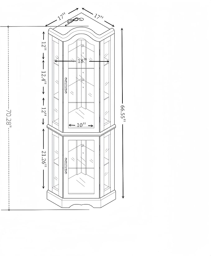Glass Corner Display Cabinet - Image 2