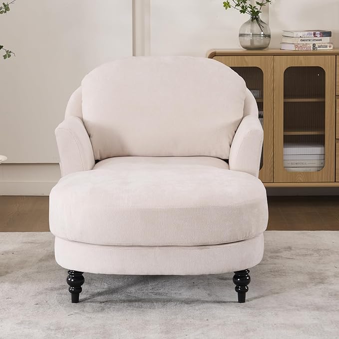 Chaise Lounge Chair Indoor, 59.8" Oversized Couch Reading Chairs，Chenille - Image 8