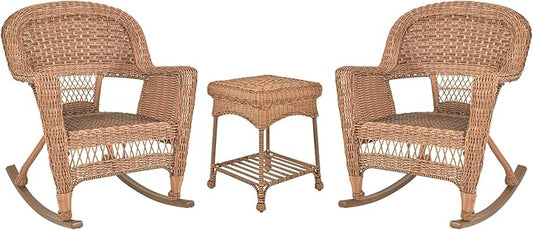 Jeco 3 Piece Rocker Wicker Chair Set by Jeco