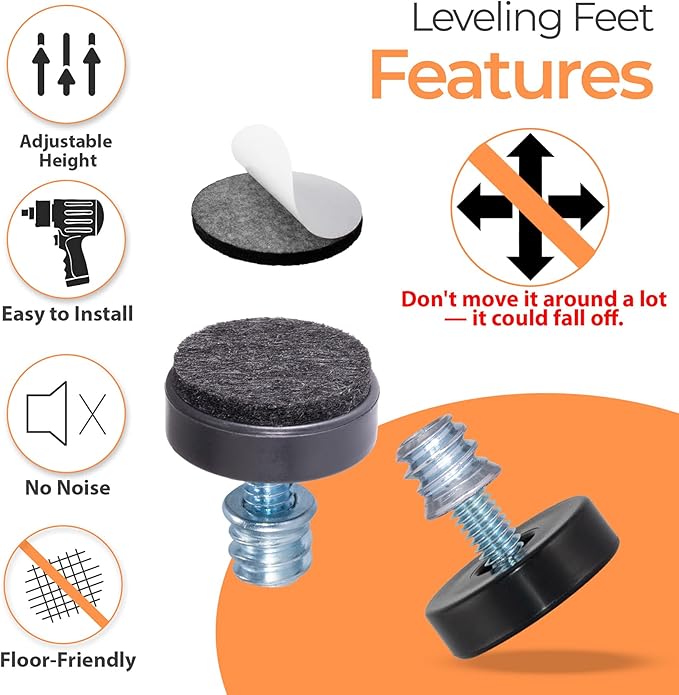 24 Pack M6 Thread Adjustable Furniture Levelers - Image 5