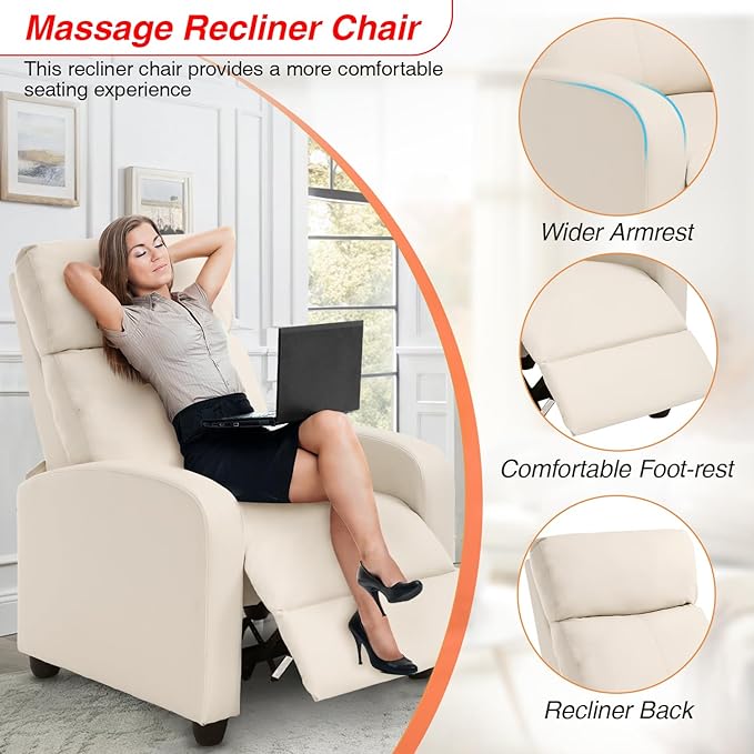 FDW Recliner Chair Massage Chair Reading Chair Reclining Sofa Home Theater - Image 4