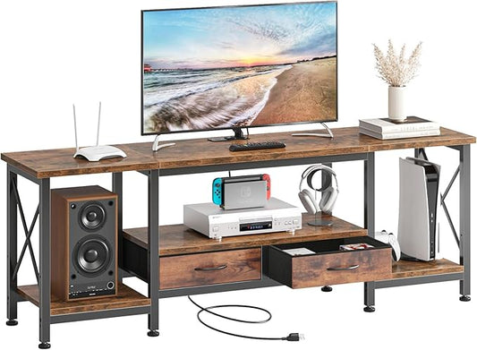 DUMOS 63” TV Stand with Power Outlets, Entertainment Center by DumosLifestyle