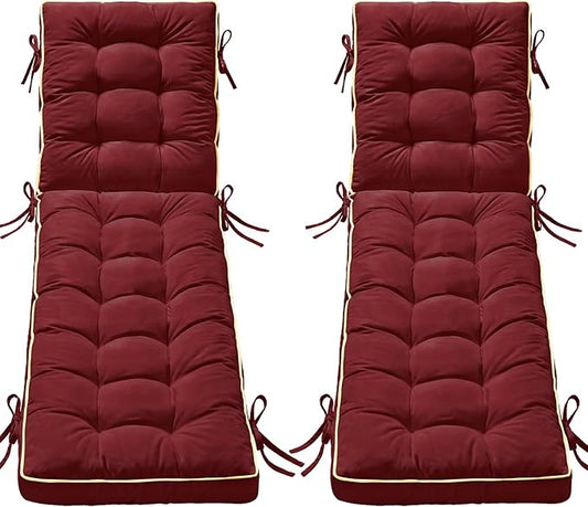 2 Pack 80x26 Inch Folding Chaise Lounge Cushion Quick Dry by AMCATON