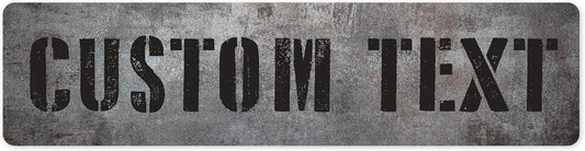 Custom Sign, Custom Street Sign, 11 Font Colors, 13 Font Styles, 4 Hole Options, 22 Sizes, 6x24 Inches, Rust Free DiBound, Fade Resistant, Made in USA by My Sign Center (Grunge Metal)