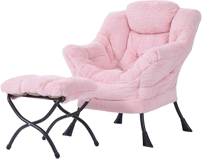 Tiita Lazy Chair with Ottoman, Comfy Leisure Sofa Armchair with Ottoman by TiitaHome