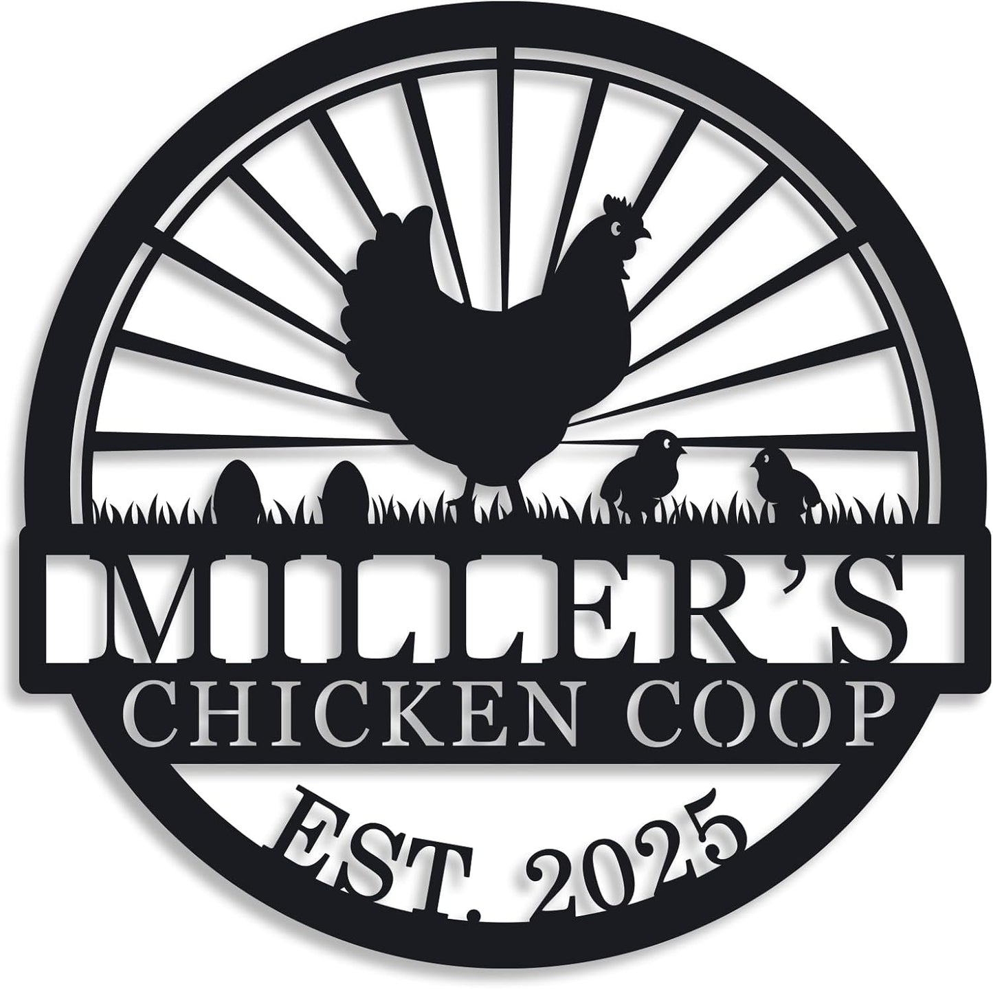 Hen House Coop Sign, Custom Chicken Coop Signs, Custom Chicken Farm Metal Sign, Family Name Metal Sign for Farm House, Our Little Coop Sign Metal Sign