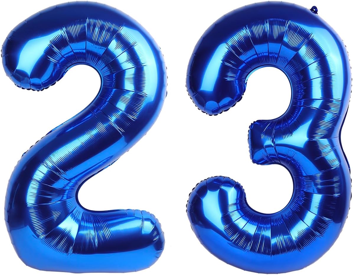 Giant Navy Blue 23 Balloon Number 40 Inch, 23 Number Balloons Birthday Supplies, 23 Year Old Birthday Party Celebration, 23 Balloons Graduations Anniversary Decorations