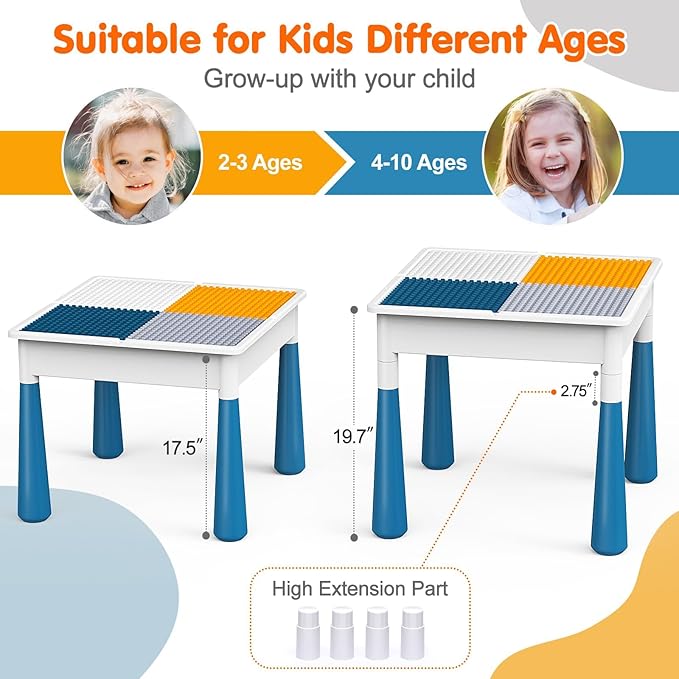 arscniek Toddlers Activity Table 7 in 1 Kids Activity Tables and 4 Chairs - Image 5