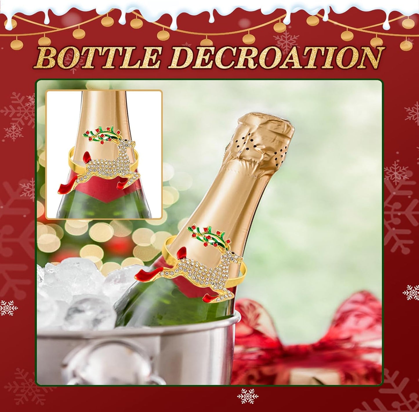 KPOSIYA Set of 12 Christmas Napkin Rings for Dinning Table Setting, Metal Xmas Napkin Ring Holders for Wedding Receptions, Winter, Thanksgiving Holiday Party Dinner Parties