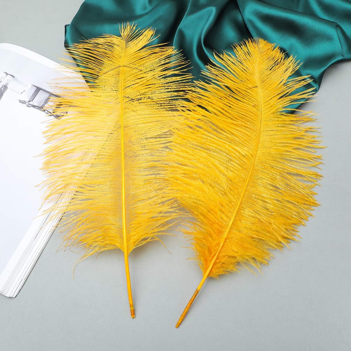 Ballinger Big Gold Ostrich Feathers - 24Pcs 12-14inch Large Feathers for Vase,Gatsby Party Centerpieces Mardi Gras and Home Decor