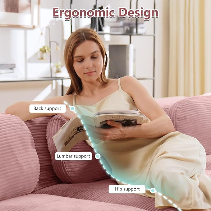 Boneless Sectional Couch, No Assembly Required, 117.3” Modular Cloud Sofa - Image 4