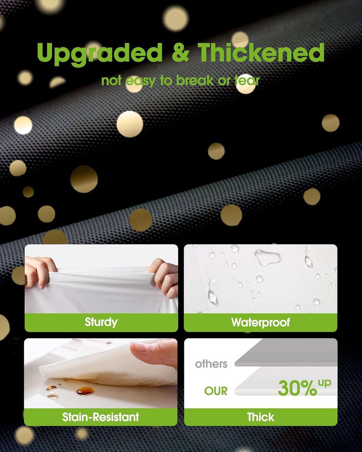 Pureegg Plastic Table Cloth Disposable 10 Pack, 54 x 108 Inch Table Cloths, Graduation Decorations Class of 2025, Graduation Tablecloths, Rectangle, Plastic Cover, Leakproof & Sturdy, Black and Gold