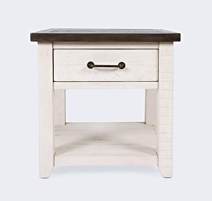 Jofran Madison County Harris End Table, Vintage White - Image 4