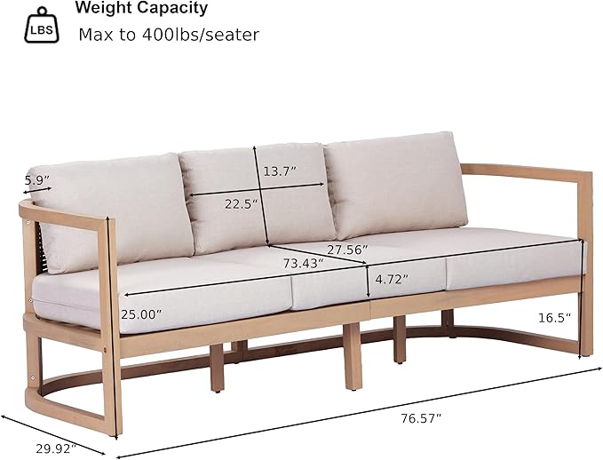 Merax 4 Piece Rattan Woven Paito Conversation Set, All-Weather Acacia Wood 3 - Image 6