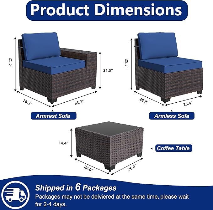 Outdoor Patio Furniture Set, 12 Pieces Outdoor Sectional Furniture High - Image 2
