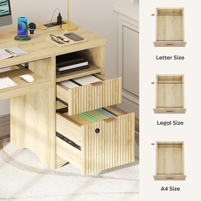 Bestier 55 Inch Wood Computer Desk - Image 4