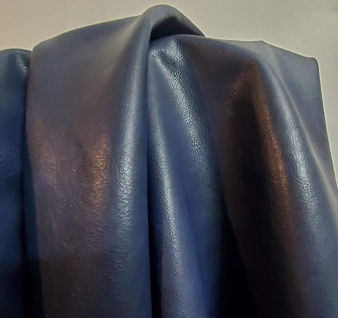 NAT Leathers | Navy Soft Faux Vegan PU Leather by The Yard Synthetic Pleather - Image 3