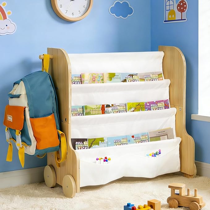 WONFUlity 4-Tier Kids Bookshelf, Book Shelf by WONFUlity