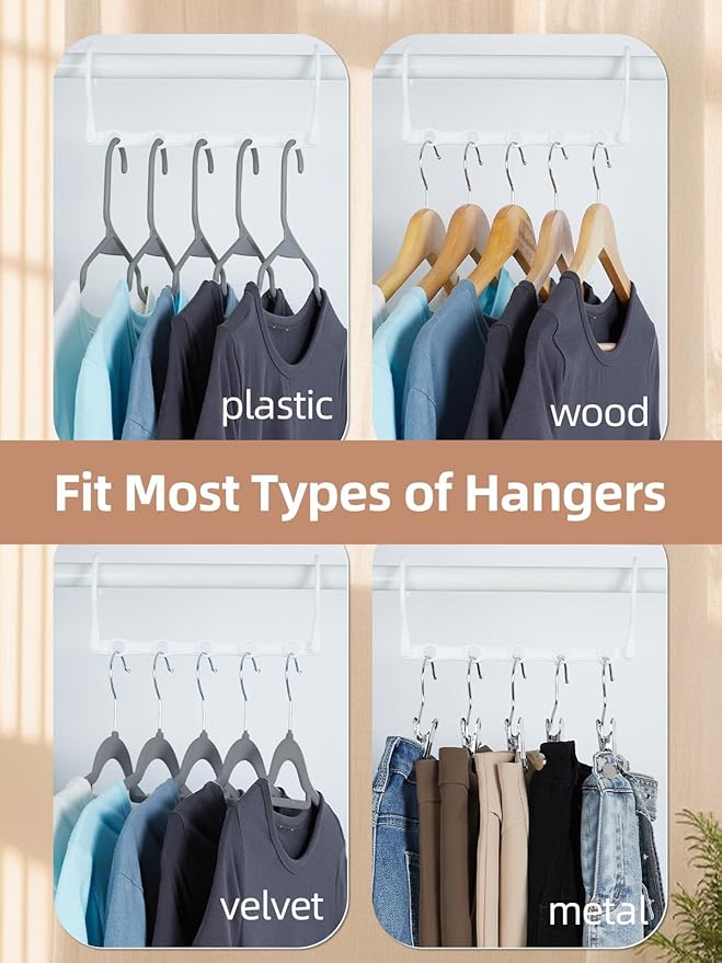 HOUSE DAY White Magic Plastic Hangers Space Saving Organizers and Storage - Image 5