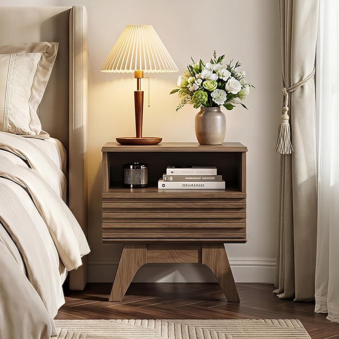 AODK 18.9" Wide Fluted Nightstand Set of 2, End Table - Image 3