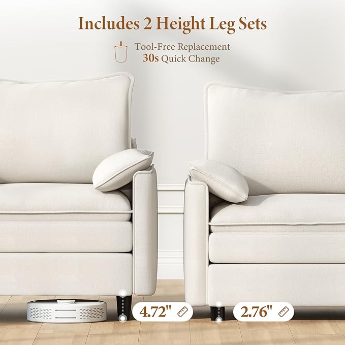 Vesgantti Large Modular Sectional Sofa, Big Comfy Cloud Couch - Image 3