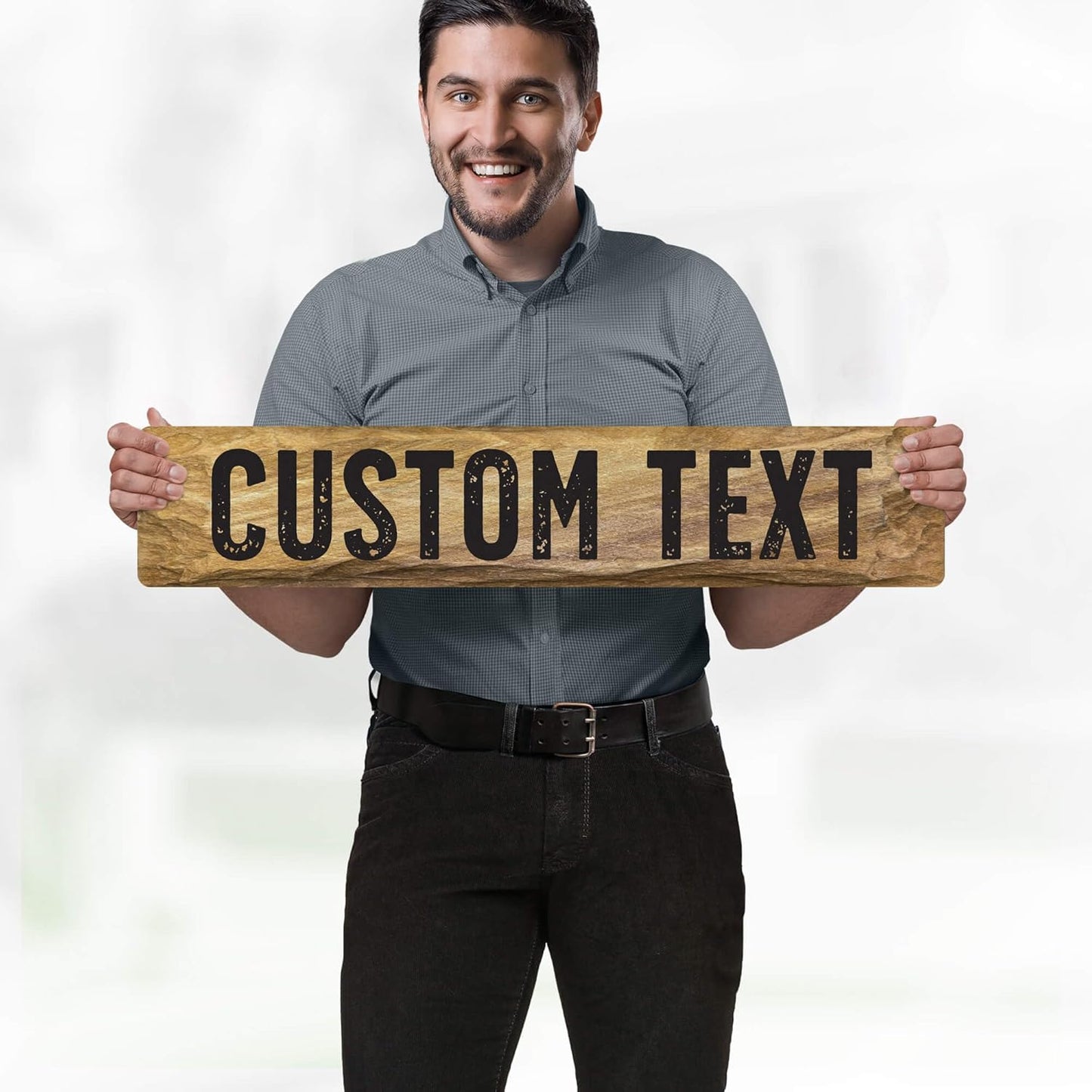 Custom Sign, Custom Street Sign, 11 Font Colors, 13 Font Styles, 4 Hole Options, 22 Sizes, 6x30 Inches, Rust Free DiBound, Fade Resistant, Made in USA by My Sign Center (Stone)