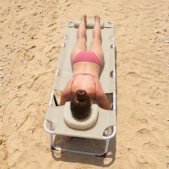 ABORON Sun Tanning Chair, 3 in 1 5 Positions Adjustable Heavy Duty Folding - Image 4