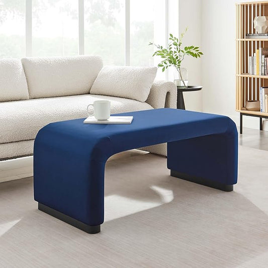 Modway EEI-6735-BLK-MID Koda Performance Velvet Waterfall Ottoman by Modway