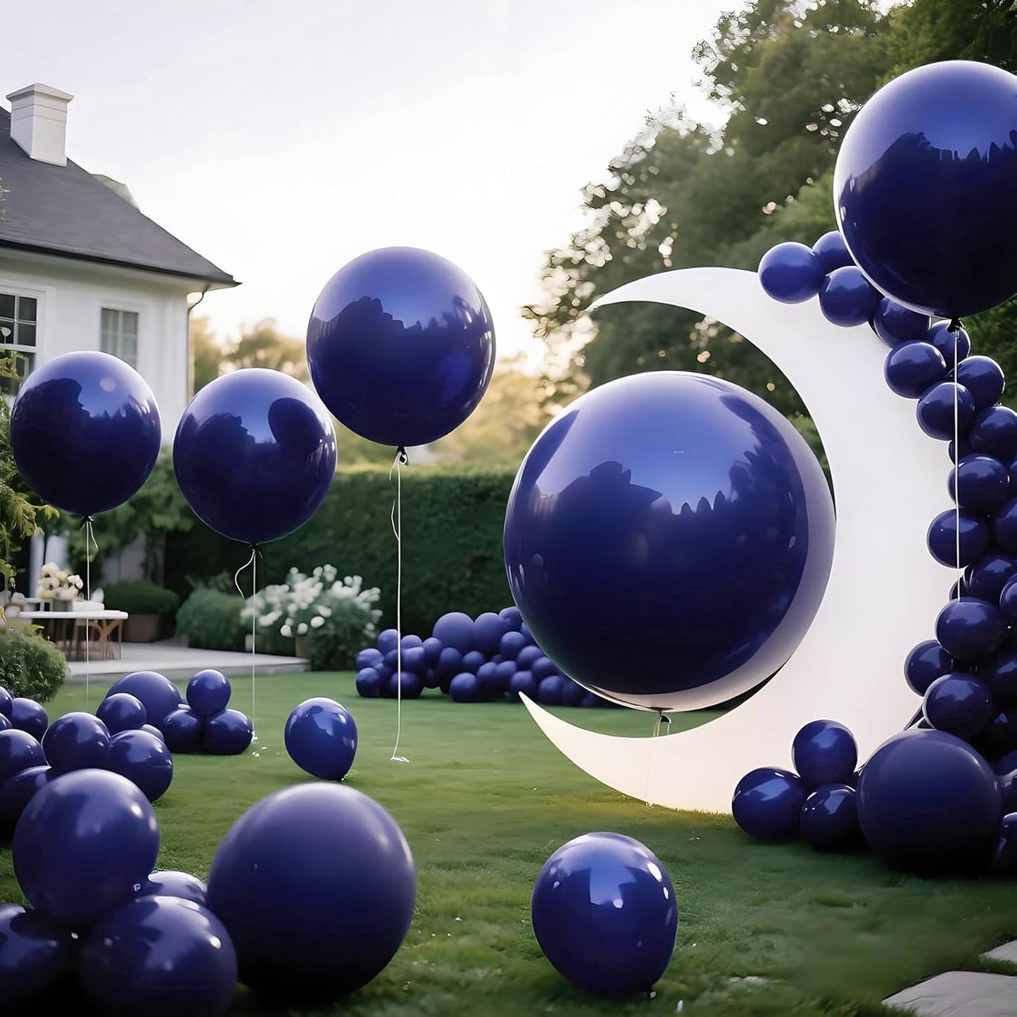 KAWKALSH Dark Blue Balloons 9pcs 36 Inch Extra Large Big Jumbo Giant Matte Navy Blue Latex Balloons for Graduation New Year Weddings Father's Day Baby Shower Birthday Party Decorations