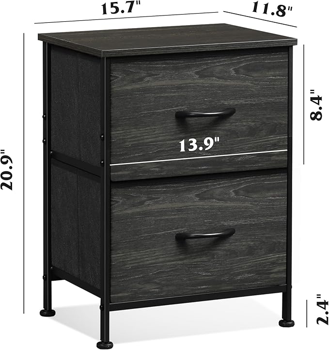 WLIVE Night Stand Set 2, Nightstand - Image 3