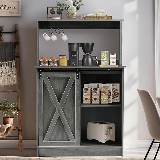 4ever2buy Farmhouse Coffee Bar Cabinet - Image 6
