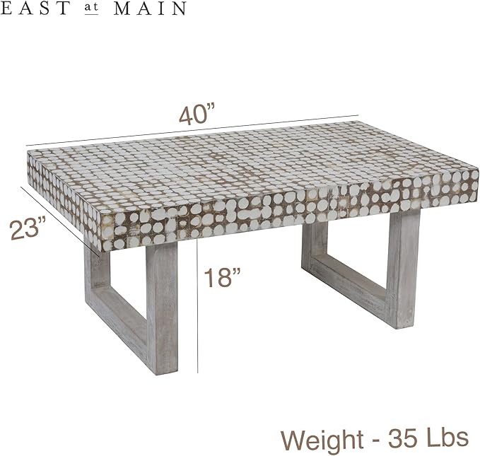 East at Main White Coffee Table – Handmade Accent Table - Image 2